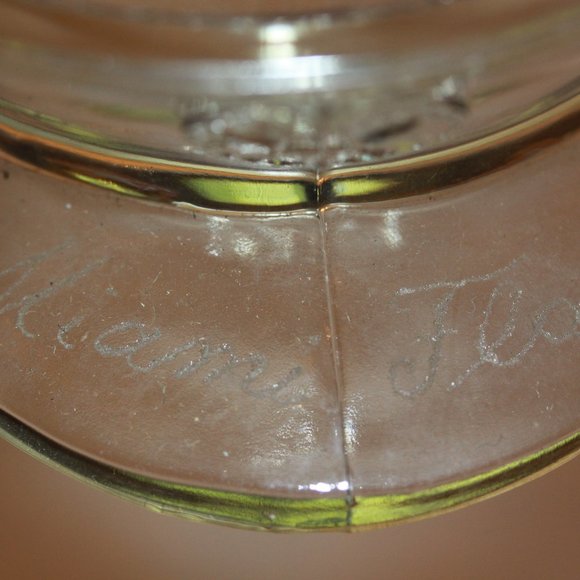 WW2 MILITARY CAP GLASS HAT Trinket Candy Bowl Engraved Miami Florida - Picture 2 of 3